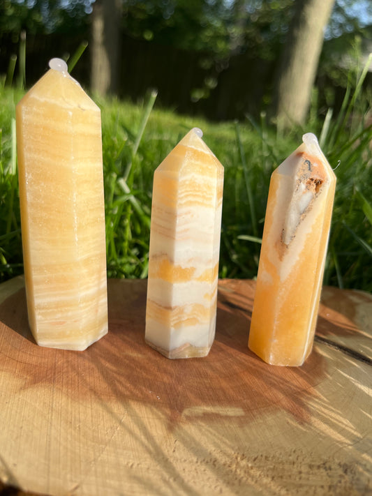 Banded Yellow Calcite Tower