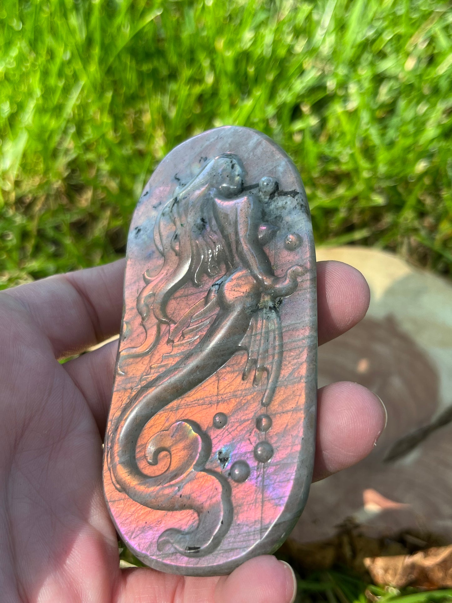 Labradorite Mermaid Carving